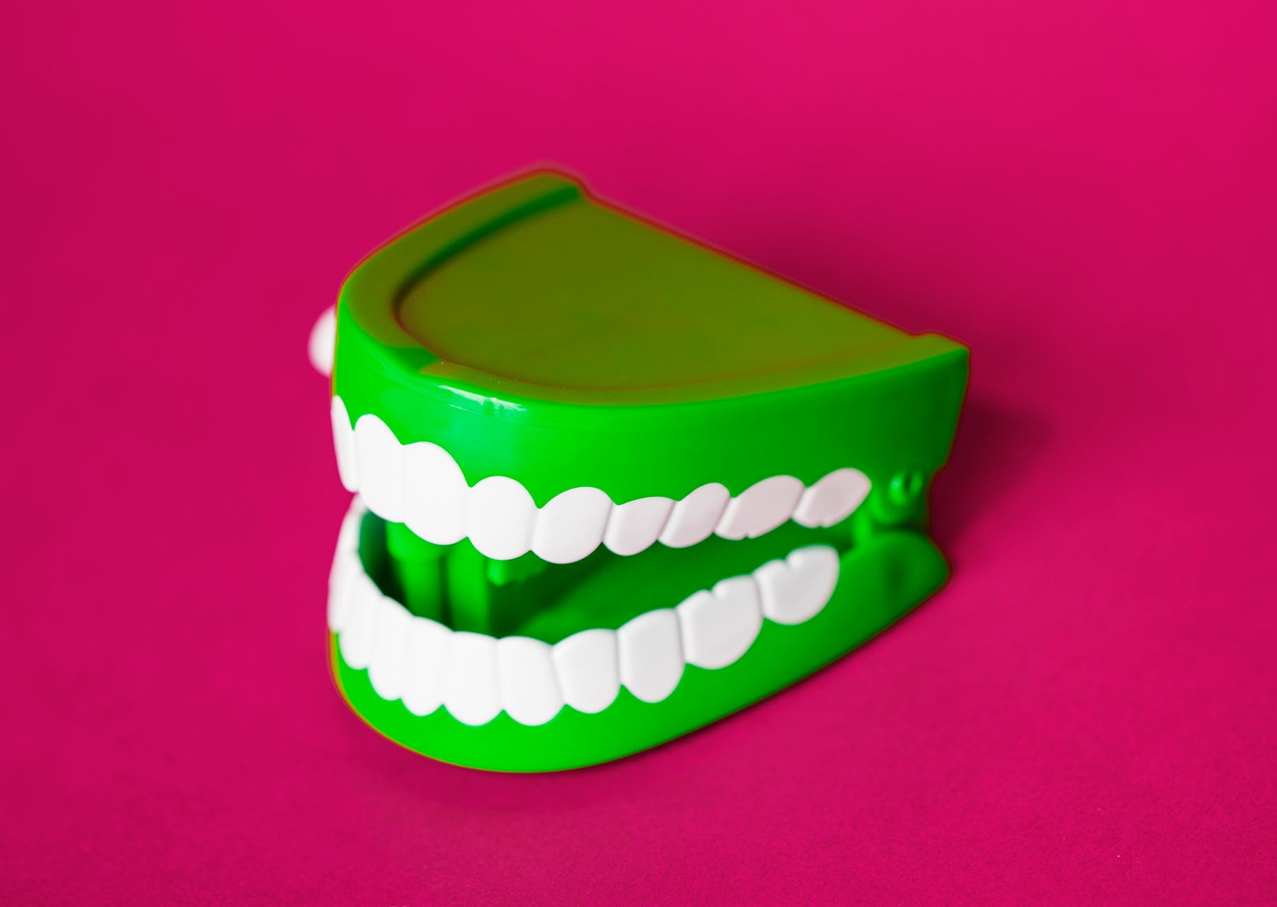 green and white denture toy